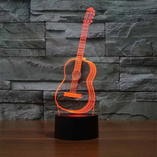 Hewec® Optische 3D illusie lamp Gitaar